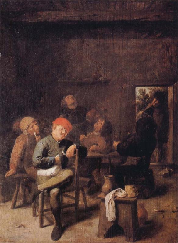 BROUWER, Adriaen Peasants Smoking and Drinking Norge oil painting art
